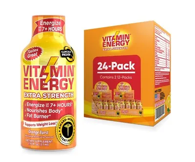 (24 Pack) Vitamin Energy® Extra Strength Orange Energy Shots Clinically Proven • $49.95