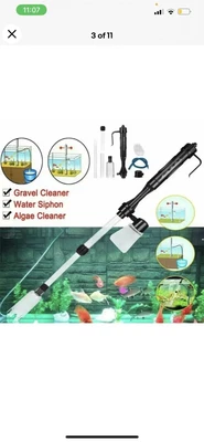 $14.58 • Buy 5in1 Electric Aquarium Fish Tank Siphon Pump Vacuum Gravel Water Filter Cleaner
