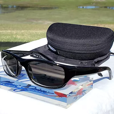 Maui Jim  STINGRAY  103-02 Gloss Black Frame/Grey Lenses COOL WRAPS~WORTH A LOOK • $179