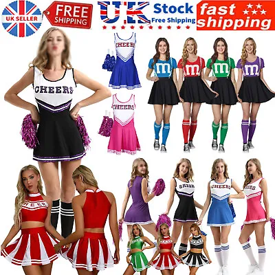 Sexy Women Cheerleader Costume Cheer Outfit Uniform Fancy Dress Carnival Party • £17.99