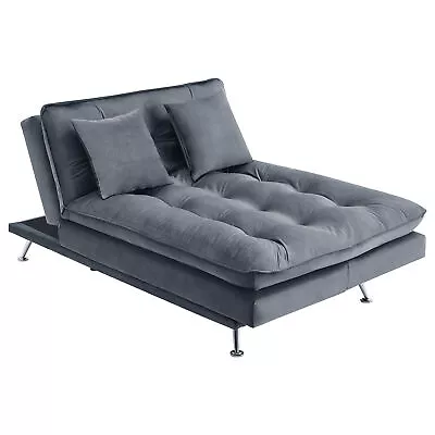 Luxury Upholstered 3 Seater Convertible Sofa Bed Recliner Sleeper Chaise Lounger • £369.95