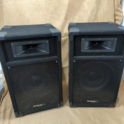 Pair Of Ibiza Sound STAR-10 Speakers 250W PEAK 500W 21  Tall 2-WAY PA SPEAKERS • £110.99