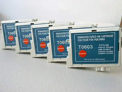 T0603 Magenta Ink Cartridge For Epson Stylus CX7800 CX5800 CX4800 CX4200 C88 5PK • $9.95
