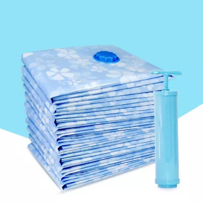 10pcs Jumbo Vacuum Storage Bags With Hand Pump Travel Space Saver Seal Clothes • $16.99