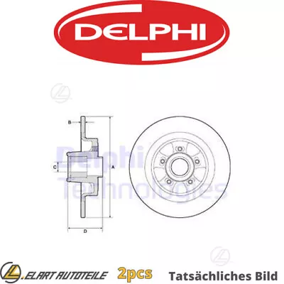 2x THE BRAKE DISC FOR RENAULT CLIO III BR0 1 CR0 1 F4R 832 F4R 830 DELPHI • £168.99