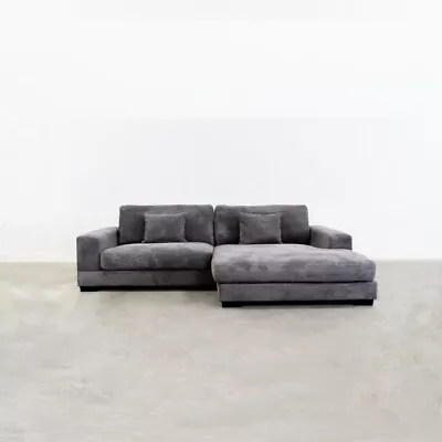 Gray Corduroy L-Shaped Modular Sectional Sofa W/ Right Chaise 2-Piece Sofa Set • $1725