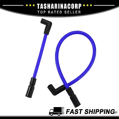 Piece Of 2 10.4mm 10mm Motorcycle Spark Plug Wire Fit For Harley Davidson Blue • $17.85