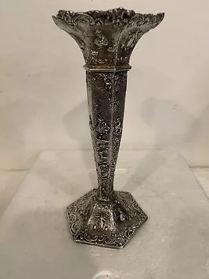 Vntg Silver Plated Dutch Vase Children Windmills Sailboats W.B. MFG Co. RARE See • $30