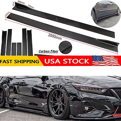Side+Skirt Extension Lip Body Kits Carbon Fiber Painted For Nissan Maxima • $69.99