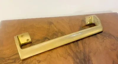 £45 • Buy Antique Heavy Door Pull Handle Art Deco Polished Brass Unlacquered