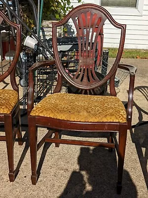 Hepplewhite Style Antique Set Of Six Shield Back Mahogany Dining Chairs • $3999