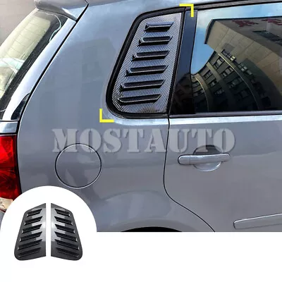 For VW Polo 9N ABS Carbon Rear Side Window Louvers Vent Cover Trim 2001-2008 • $31.34