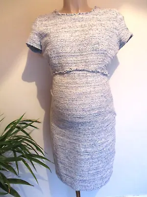 Seraphine Maternity Smart Pale Blue Woven Work Shift Dress Size 12 Bnwt • £35
