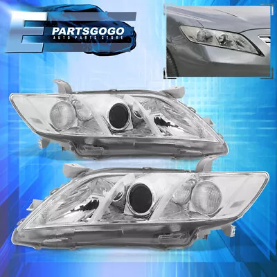 For 07-09 Toyota Camry Projector Headlights Headlamps Left + Right Chrome Clear • $63.99