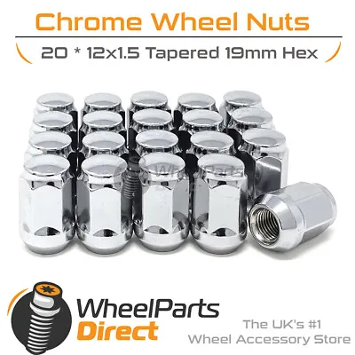 Wheel Nuts (20) 12x1.5 Chrome For Mazda MPV [Mk2] 99-06 On Aftermarket Wheels • $20.20