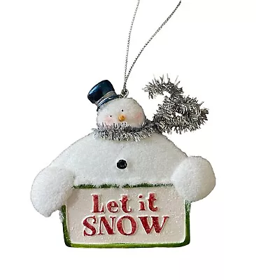 Midwest  Snowman Let It Snow Christmas Ornament Black White Red  3 In • $7.79
