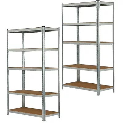 2X 1.8M HeavyDuty Metal Galvanised Shelving Unit 5Tier Garage Storage Shelf S247 • £59.96