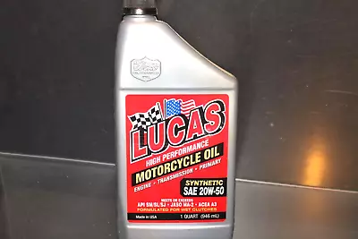 Lucas Oil 10702 Synthetic SAE 20W-50 Performance Motorcycle Oil • $18.80