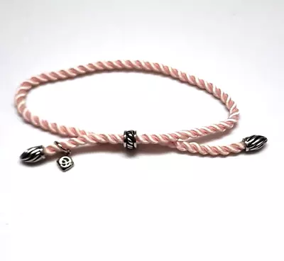 David Yurman Pink Silk Rope 925 Adjustable Bracelet • $70