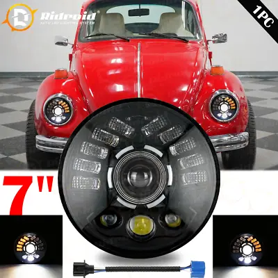 1PC 7  Inch LED Headlight &Left-Right Turn Signal DRL For 1950-1979 VW Beetle • $35.59