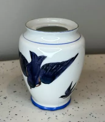 Vintage Jar Or Small Vase 4inch Victoria Austria Blue Bird • $24