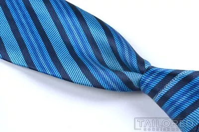 STEFANO RICCI Blue Multi Striped 100% Silk Mens Luxury Tie - 3.50  • $75