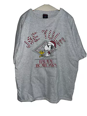 Vintage Garment Graphics Joe Yule Happy Holidays Christmas Peanuts T-Shirt Sz XL • $18.80