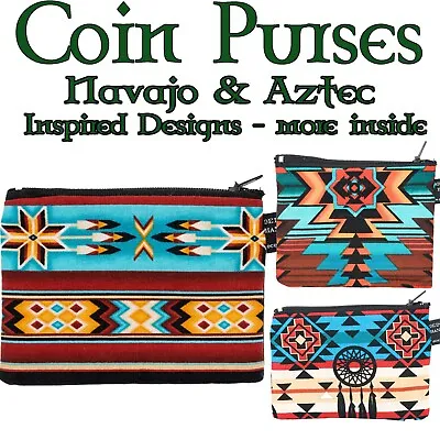 Navajo Aztec Inca Inspired Coin & Credit Cards Purse Dreamcatcger • £4.99