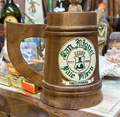 *Vintage San Miguel Pale Pilsen Wooden Mug/Stein/Tankard (Read) !!! • $17