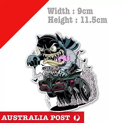 Batman Hot Rod Rat Fink Versin Mancave Hot Rod Americana Vinyl  Sticker  • $6.85