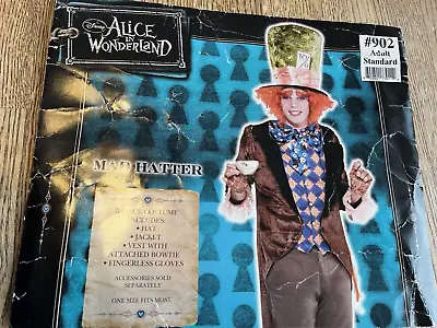 Disney 's Alice In Wonder Mad Hatter Adult Mad Hatter Costume Standard Size • $55