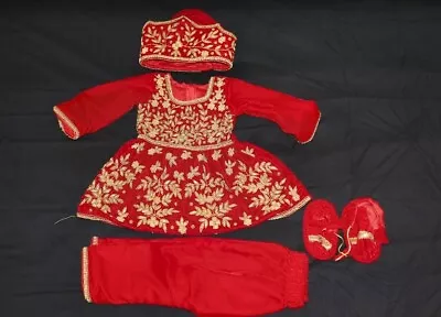 Brand New Nepali Pasni Outfit For Girl 6 Months In Red Weaning Outfits • £51.99