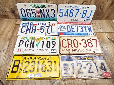 BARN/JUNK YARD FIND 70'S-00'S Vintage Lot Of 8- MIXED STATES License Plates - • $15.50