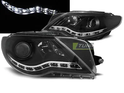 Headlights LED DRL Look For VW PASSAT CC Daylight Black WorldWide FreeShip US LP • $482.24