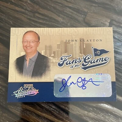 $5 • Buy JOHN CLAYTON AUTO 2004 Absolute Fans Of The Game /300 Auto AutographNFL AUTO