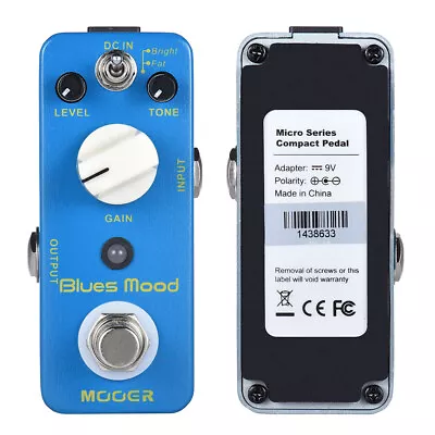 MOOER Blues Style Overdrive Guitar Effect Pedal 2 Modes Overdrive Pedal Metal  • $47.89