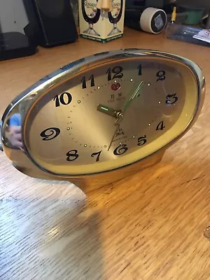 70s 80s Vintage Retro Kitsch Five Rams Gold Chinese Wind Up Alarm Clock Working • £9.99