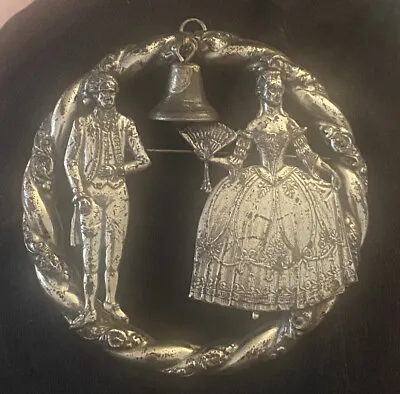 Sterling Button Co NY Large Brooch Pendant Revolution Man & Woman Liberty Bell R • £153.24