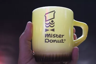 Rare Vintage Mister Donut Fire King Stackable Coffee Mug Milk Glass Sign Soda • $0.99