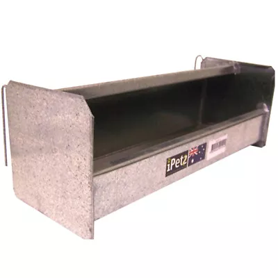 IPetz Galvanised Hooded Trough Food Feeder 12 Inch  • $42.38