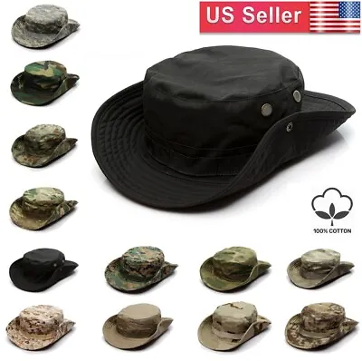 Unisex 100% Cotton Bucket Hat Fishing Camping Safari Boonie Sun Brim Summer Cap • $7.99