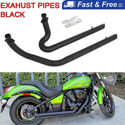 For Kawasaki Vulcan 900 S VN900 EN900 Black Shortshots Staggered Exhaust Pipes • $320