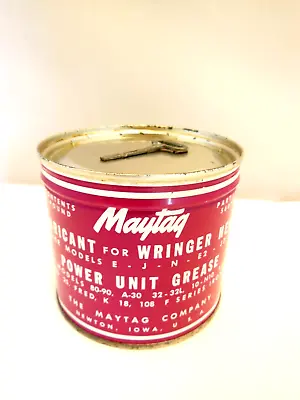 Vintage Nos Unused Key Wind Maytag Lubricant For Wringer Washer Heads Tin Can • $45