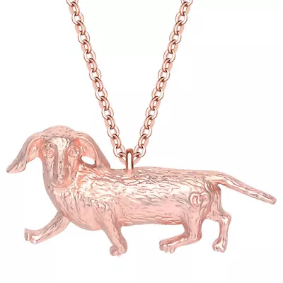 Enamel Antique Gold Dachshund Dog Necklace Pendant Pets Charms Jewelry For Women • $7.59