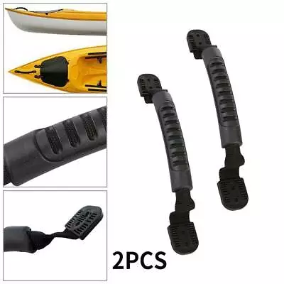 2pcs Kayak Canoe Boat Side Handle With Bungee Cord Mount Accessories Black AU • $13.52