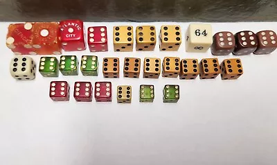 Baklite Vintage  Casino Dice Lot  28 Total Atlantic City Hacienda Gaming Dice • $16