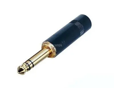 REAN / NEUTRIK NYS228BG 1/4  Black TRS Stereo Cable Plug W/Gold Contacts • $6.95