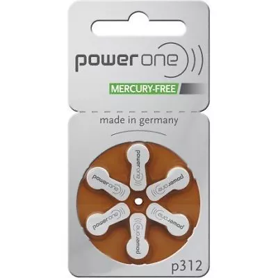 Power One Size 312 Zinc Air No Mercury (60 Batteries) + Battery Caddy Keychain • $16.25