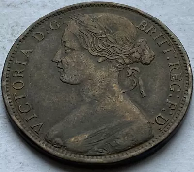 1861 Queen Victoria Bun Head 1 Penny Coin / Victorian 1d  / #44 • £24.99