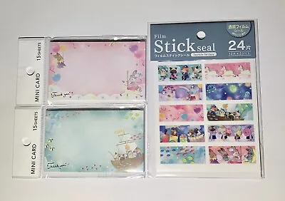Japanese Stationery Stickers Decal & 2  Mini Notecards “Twinkle Fantasy”  Cats • $24.44